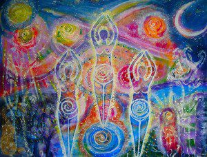 Sisterhood of the divine feminine - painting by Lila Violet