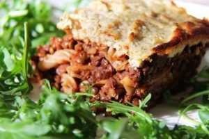 Vegan gluten free lentil lasagne with cashew cream sauce
