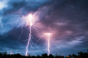 lightning - earth - electrons