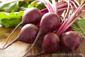 fresh beetroot on wooden background