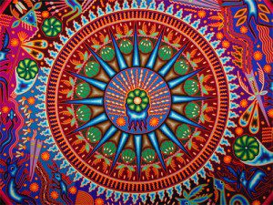 Between Life and Death (Mexico) - Artwork ''Peyote Ceremony in the Sacred Land of Wirikuta'' by Maximino Renteria de la Cruz
