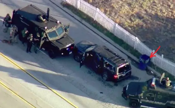 San Bernardino - False Flag or False Flag Hoax - Parallel Park and Trash Can