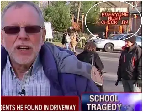 Sandy Hoodwinked - 33 Unanswered Questions on the 3rd Anniversary of Sandy Hook - ''Everyone Must Check In'' Sign