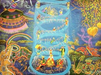 From Above and Below - Hyperdimensional Revelations - Art by Pablo Amaringo