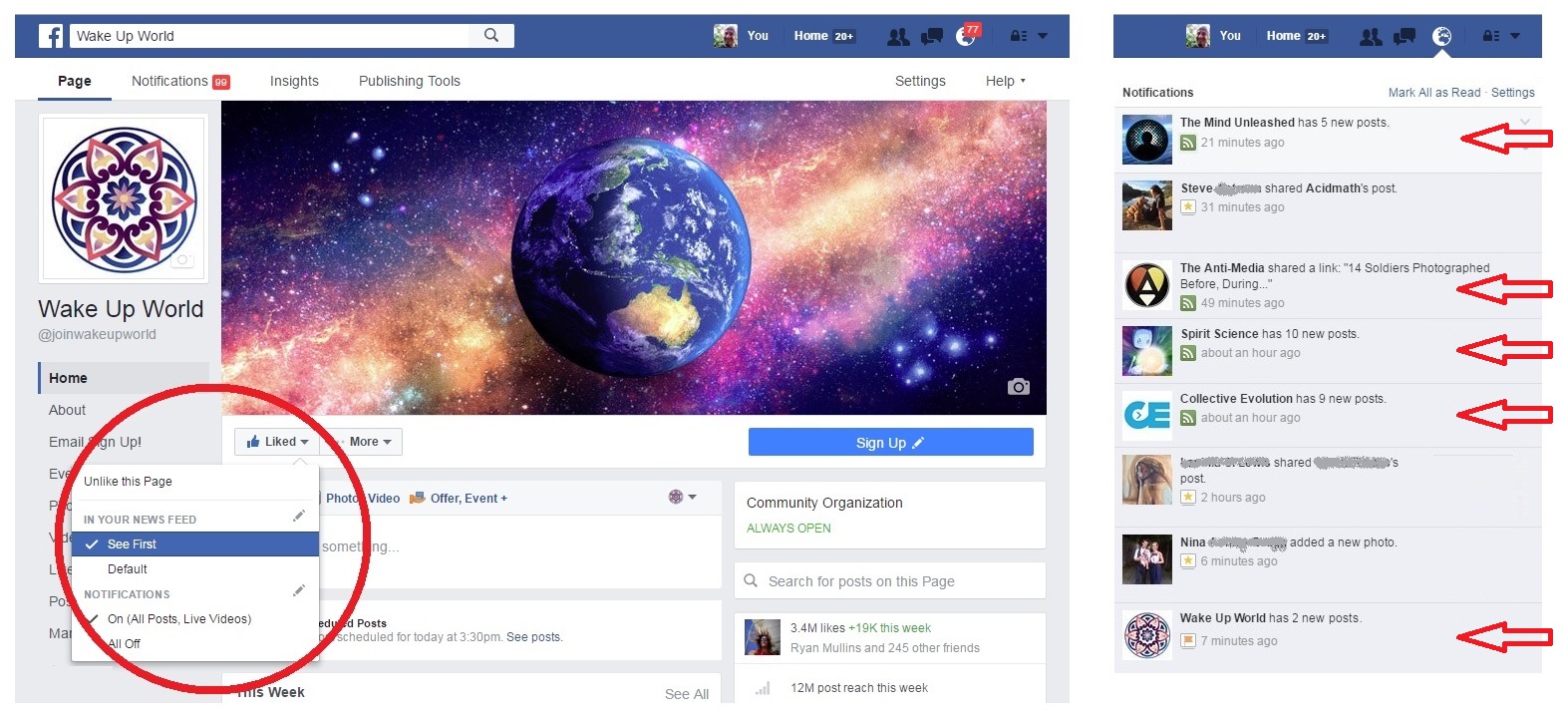 How The Alternative Media is Replacing the Mainstream Media - Facebook See First Option and Notifications