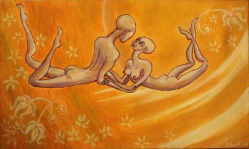 The Dynamics of Longing, Resistance and Love - Ethel Kings - yellow lovers painting 1200